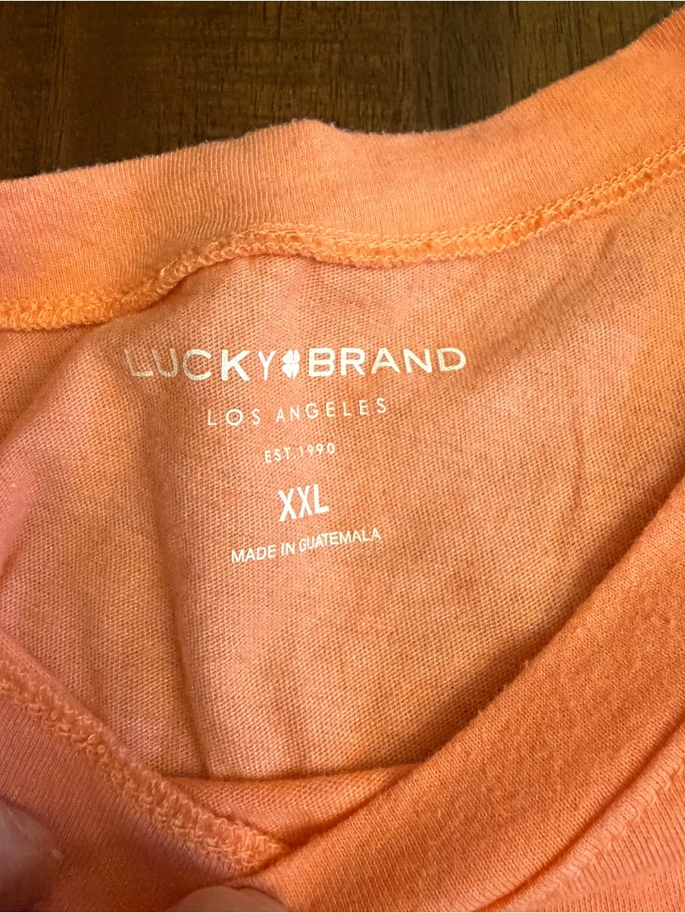 Lucky Brand Vintage Logo Graphic T-Shirt Peach XXL - Picture 2 of 6